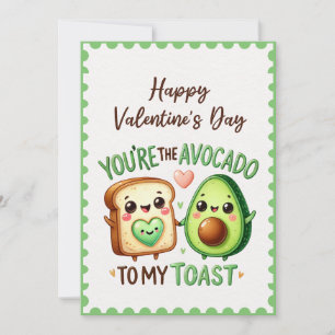 Fun You're The Avocado To My Toast Valentine's Day Holiday Card
