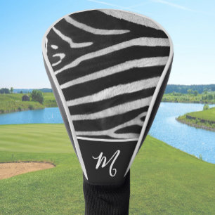 Fun Zebra Custom Name Animal Print Golf Head Cover