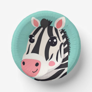 Fun Zebra Face safari Wild jungle Birthday Party Paper Plate