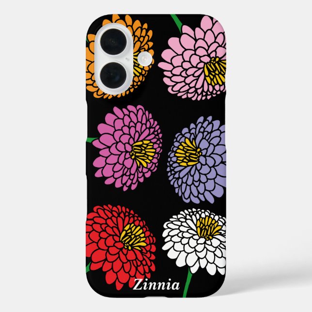 Fun Zinnia flower design personalized Case-Mate iPhone Case (Back)