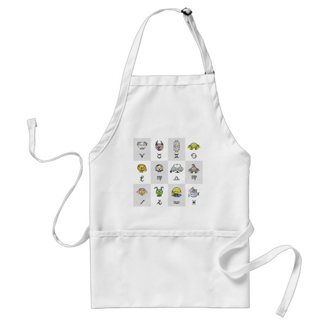 Fun Zodiac Astrological Characters Standard Apron (Front)