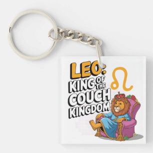 Fun Zodiac Leo design Keychain