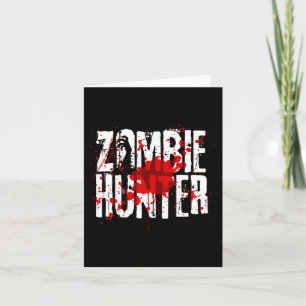 Fun Zombie Hunter Design For Boys Girls Halloween Card