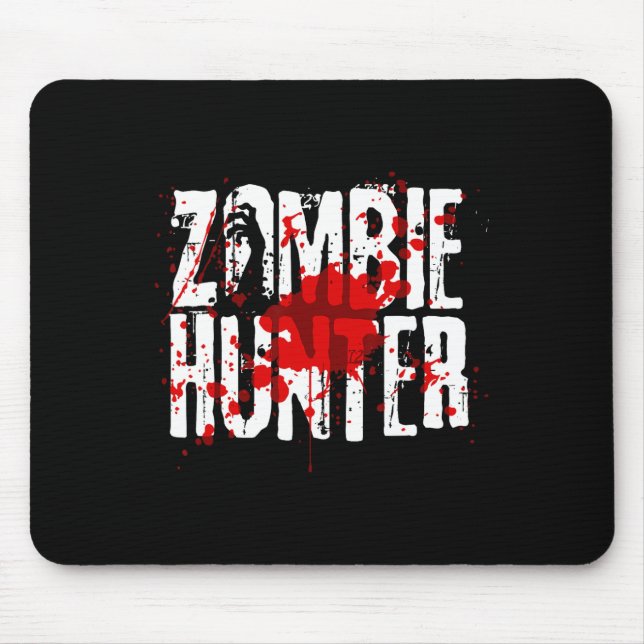 Fun Zombie Hunter Design For Boys Girls Halloween  Mouse Pad (Front)