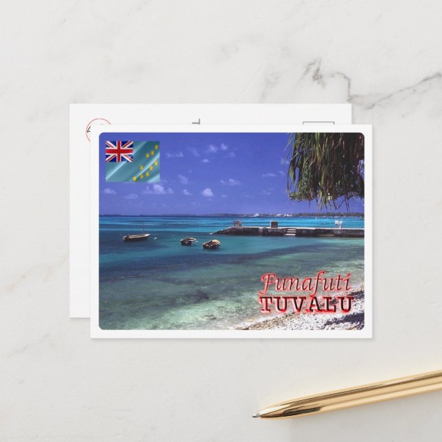 Funafuti - Tuvalu - Sea View - Postcard (Front/Back In Situ)