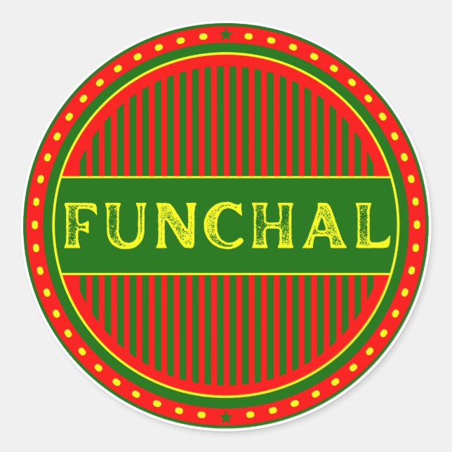 Funchal City Pride Emblem – Portuguese Identity Classic Round Sticker (Front)