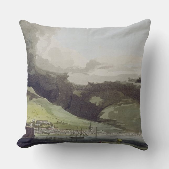 Funchall, plate 1 from 'A Voyage to Cochinchina' b Throw Pillow (Front)