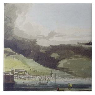 Funchall, plate 1 from 'A Voyage to Cochinchina' b Tile