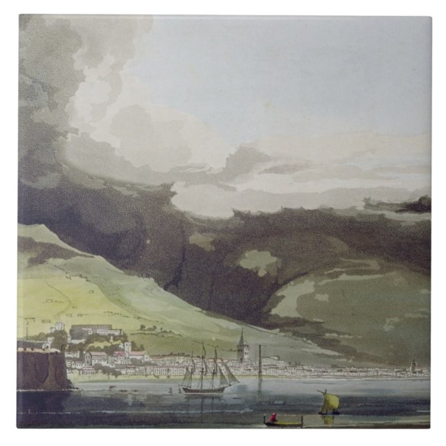 Funchall, plate 1 from 'A Voyage to Cochinchina' b Tile (Front)