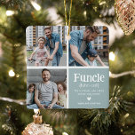 Funcle 3 Photo Collage Definition Cute Christmas Ceramic Ornament<br><div class="desc">Cute Funcle Christmas Ornament. Perfect gifts for a FUN UNCLE! Simply upload 3 of your favourite pictures,  customize the definition and personalize by adding name/s.</div>