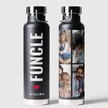 Funcle | Fun Uncle Custom Name Modern Black Water Bottle<br><div class="desc">Funcle - Fun Uncle Family water bottle The design on the bottle features modern minimalist bold text that says "Funcle ( Fun Uncle ) ".Perfect for,  Anniversaries,  Valentine's Day Gifts. Its customizable nature makes it a special,  unique,  and thoughtful gift for any occasion.</div>