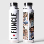 Funcle | Fun Uncle Custom Name Modern Water Bottle<br><div class="desc">Funcle - Fun Uncle Family water bottle The design on the bottle features modern minimalist bold text that says "Funcle ( Fun Uncle ) ".Perfect for,  Anniversaries,  Valentine's Day Gifts. Its customizable nature makes it a special,  unique,  and thoughtful gift for any occasion.</div>