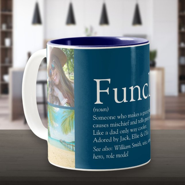 Funcle Funny Cool Best Ever Uncle Photo Collage Two-Tone Coffee Mug (Funcle Funny Cool Best Ever Uncle Photo Collage Two-Tone Coffee Mug)