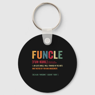 Funcle Funny Uncle Definition Awesome Legend Hero  Keychain