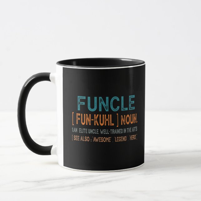 Funcle Funny Uncle Definition, Awesome Legend Hero Mug (Left)