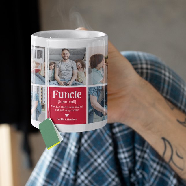 Funcle Photo Collage Definition Cute Modern Uncle  Coffee Mug (Creator Uploaded)