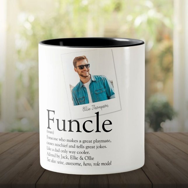 Funcle Uncle Definition Photo Two-Tone Coffee Mug (Funcle Uncle Definition Photo Two-Tone Coffee Mug)
