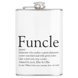Funcle Uncle Funny Modern Definition Saying Hip Flask