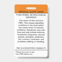 Functional Neurological Disorder Medical Badge