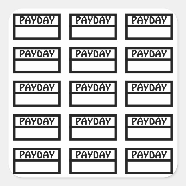 Functional Payday Square Sticker (Front)
