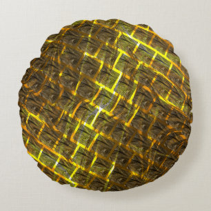 Fund with 'sepia' image under golden grating? round pillow
