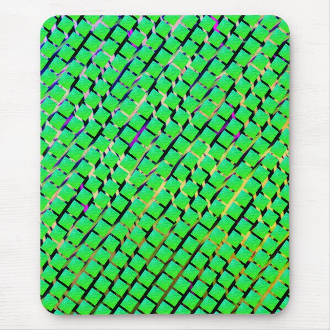 Fund yellow and dark trace, squared bright green. mouse pad (Front)