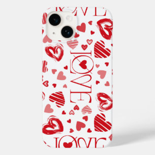 Funda/Case for iPhone Romantic Heart Pattern Case-Mate iPhone 14 Case
