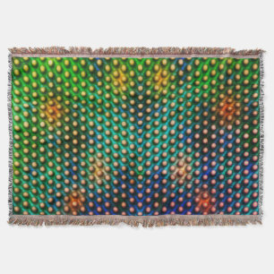 Fundo colorido verde, azul, laranja. Com calombos Throw Blanket