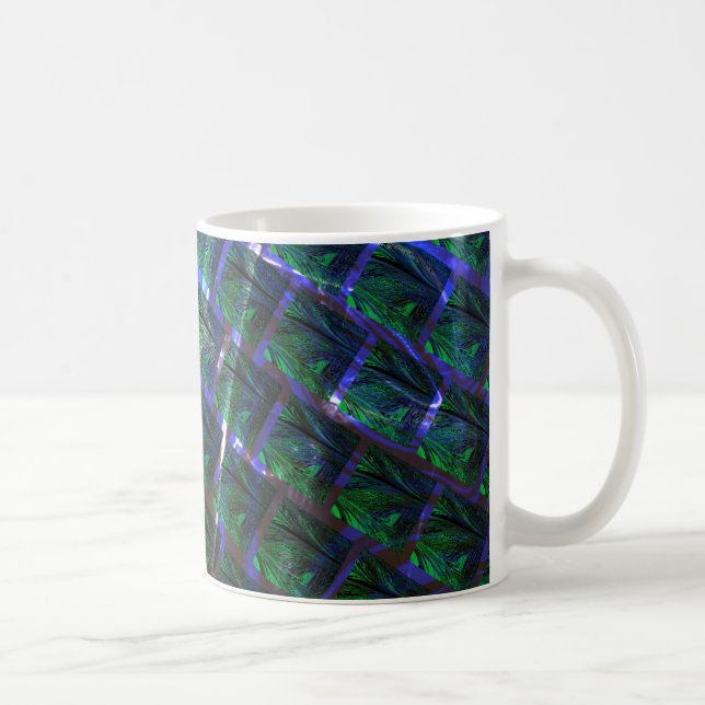 Fundo de imagem verde sob grade flutuante? coffee mug (Right)