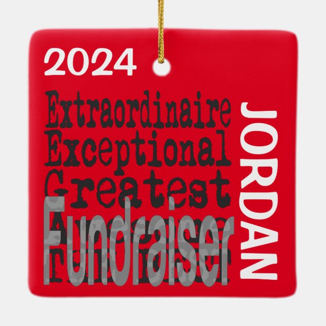 Fundraiser Extraordinaire CUSTOM Ceramic Ornament (Back)