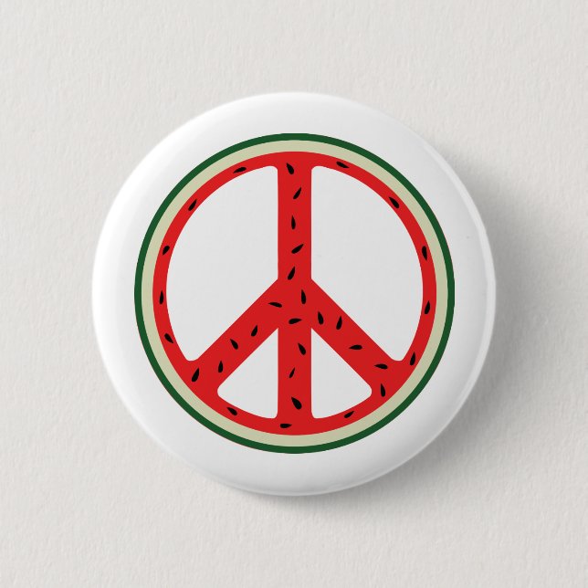 Fundraiser Watermelon Peace Sign for Palestine 2 Inch Round Button (Front)