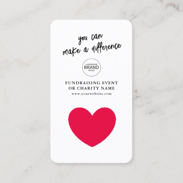 Fundraising Charity Event Donate Logo Photo Card (Front)