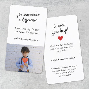 Fundraising   Charity Event Donate Now Photo Card