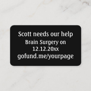 Fundraising Event for Friend QR code go fund me Business Card