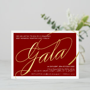 FUNDRAISING GALA elegant calligraphy burgundy red
