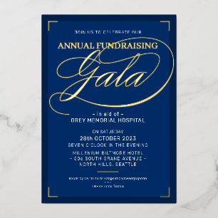 FUNDRAISING GALA elegant event fancy script navy I