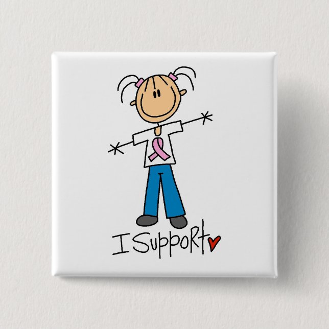 Fundraising I Support 2 Inch Square Button (Front)