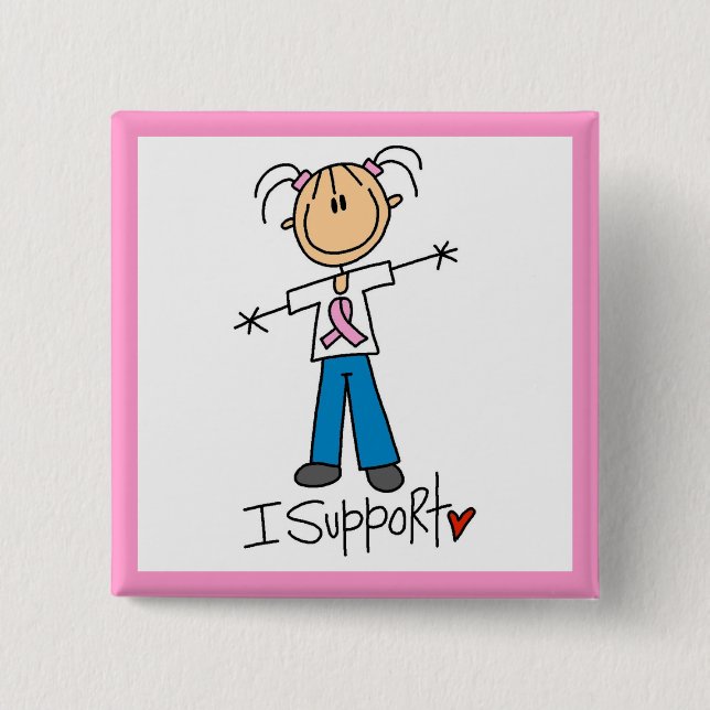 Fundraising I Support 2 Inch Square Button (Front)