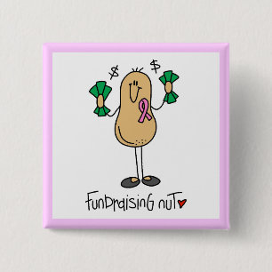 Fundraising Nut T-shirts and Gifts 2 Inch Square Button