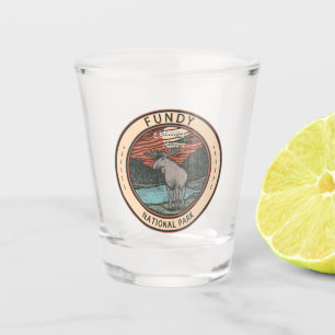 Fundy National Park Canada Moose Badge Shot Glass