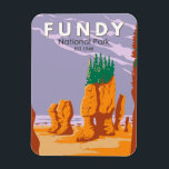 Fundy National Park Canada Travel Art Vintage Magnet<br><div class="desc">Fundy National Park artwork design. The Park showcases a rugged coastline which rises up to the Canadian Highlands,  the highest tides in the world and more than 25 waterfalls.</div>