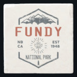 Fundy National Park Canada Vintage Distressed Stone Coaster<br><div class="desc">Fundy National Park Distressed Badge with unique park themed maple leaf design. The Park showcases a rugged coastline which rises up to the Canadian Highlands,  the highest tides in the world and more than 25 waterfalls.</div>