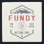 Fundy National Park Canada Vintage Distressed Stone Coaster<br><div class="desc">Fundy National Park Distressed Badge with unique park themed maple leaf design. The Park showcases a rugged coastline which rises up to the Canadian Highlands,  the highest tides in the world and more than 25 waterfalls.</div>
