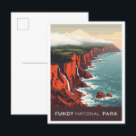 Fundy National Park New Brunswick Canada Travel Postcard<br><div class="desc">Fundy National Park New Brunswick Canada Art vintage travel place illustration</div>