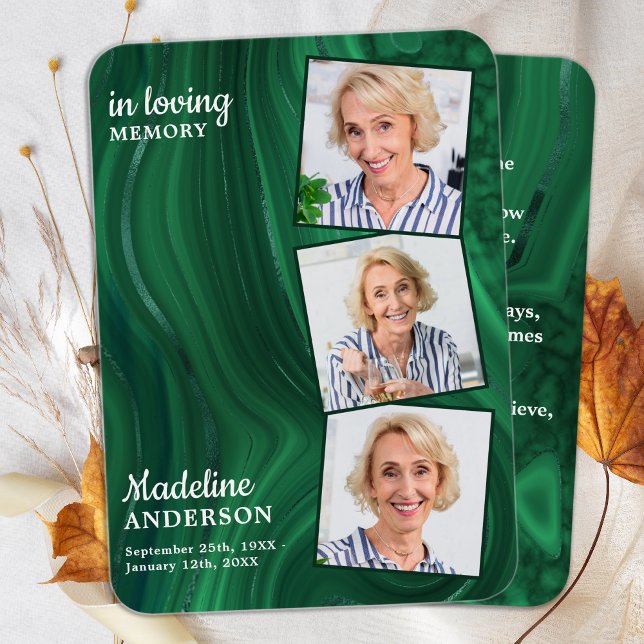 Funérailles 3 photo Carte de prière commémorative  (Créateur téléchargé)