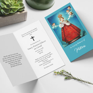 Funérailles Divino Nino Jésus Prière Cartes de Sym