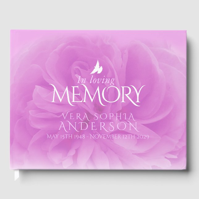 Funérailles en mémoire d'amour rose violet livre d (Recto)