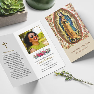 Funérailles Espagnol Guadalupe Prière Cartes de Sy