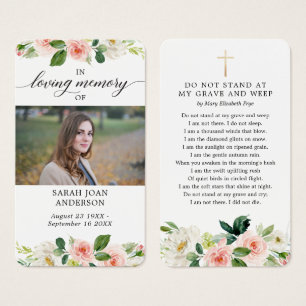 Funérailles Florales Dans Love Memorial Poem Card