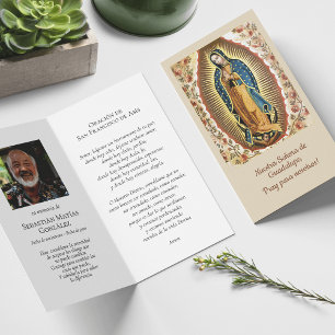 Funérailles Guadalupe Espagnol Prière Cartes de Sy